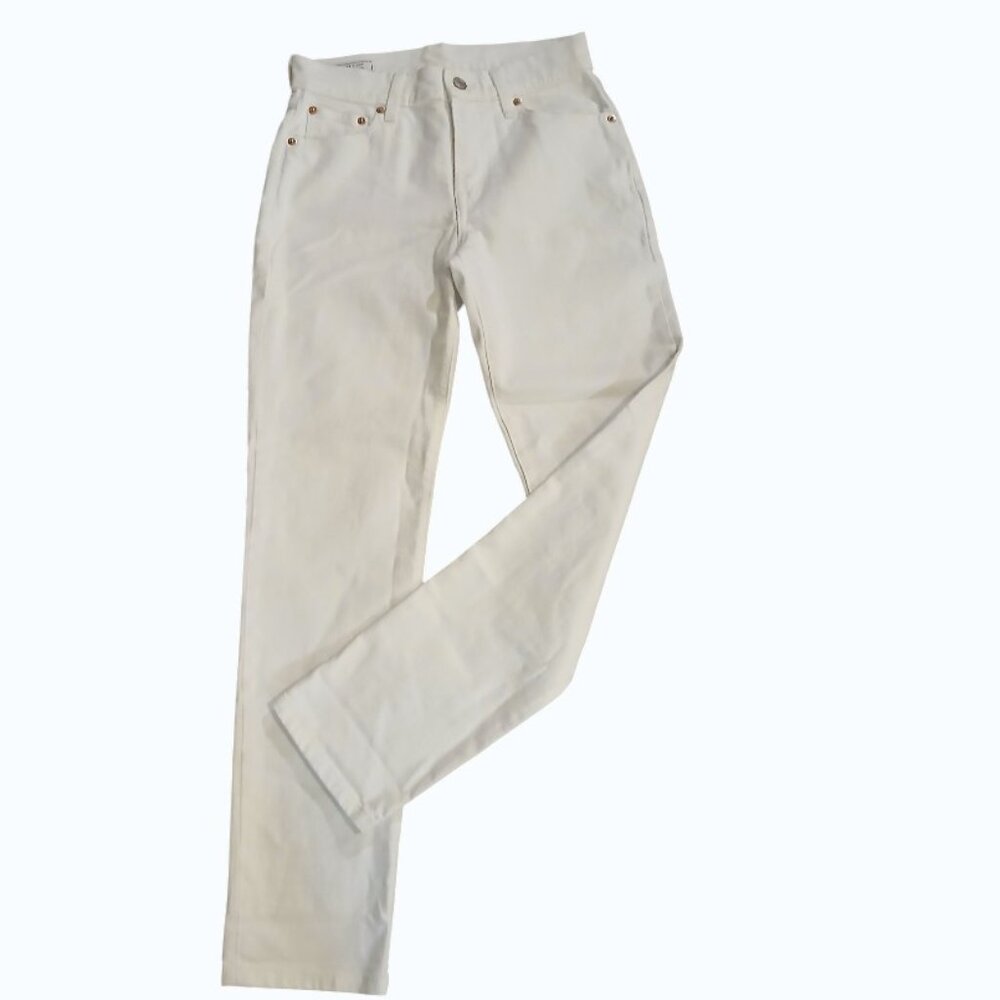 GAP Girlfriend Mid-Rise White Denim Jeans - Like New - Picture 11 of 14